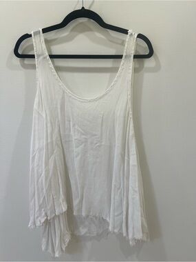 Free People White Sleeveless Flowing Tank